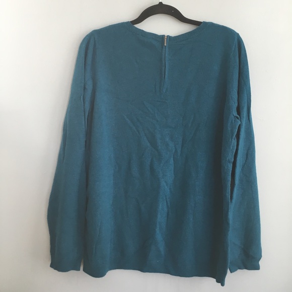 Talbots teal Hedgehog Lambswool blend sweater 1X - Picture 5 of 6
